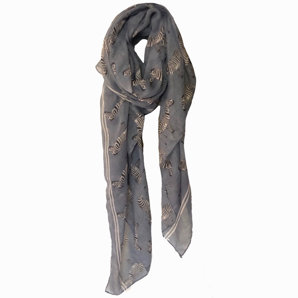 2/$10! Lightweight Scarf in Blue Safari Print